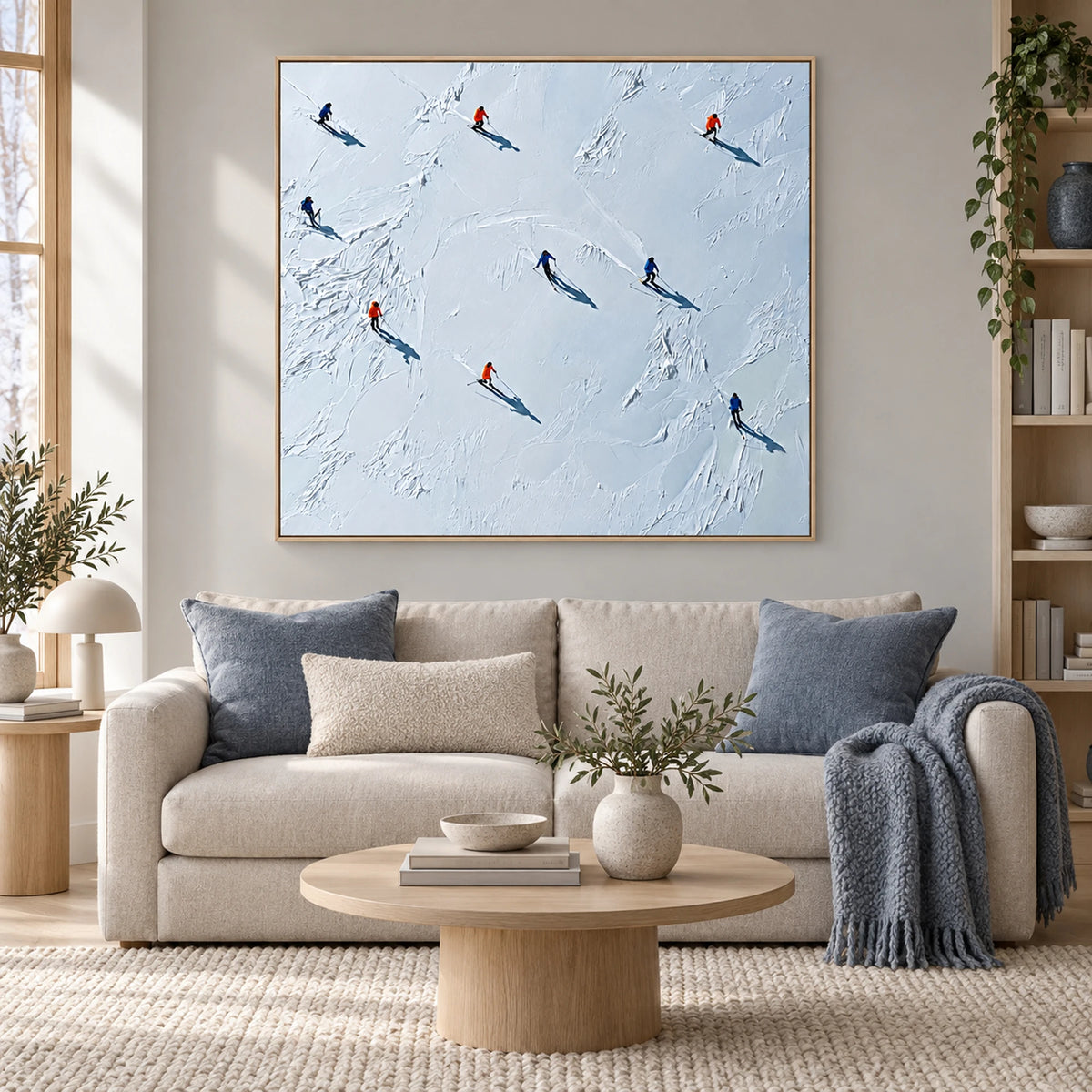 Powder Blue Ski Slope Oil Painting – SK#0910