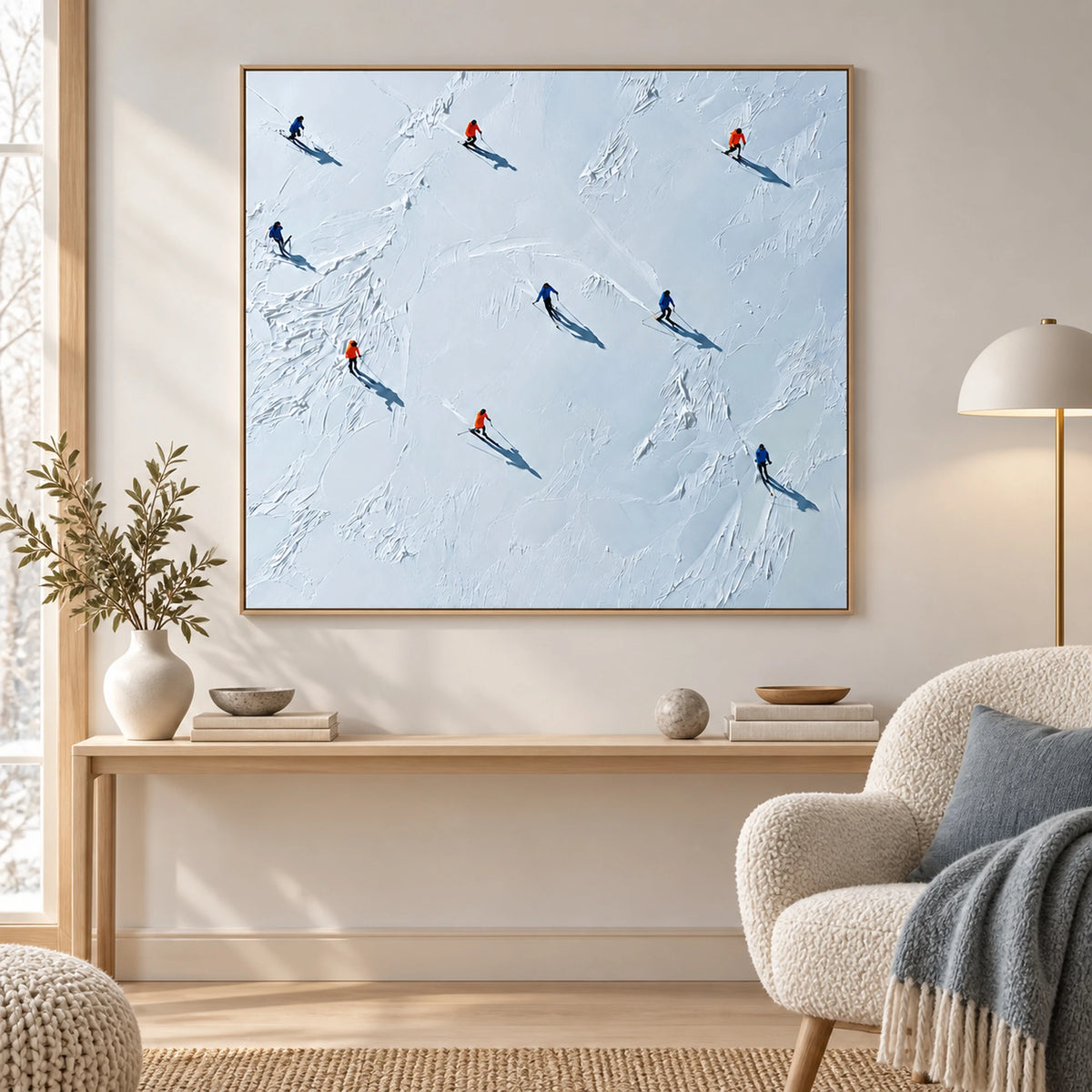 Powder Blue Ski Slope Oil Painting – SK#0910