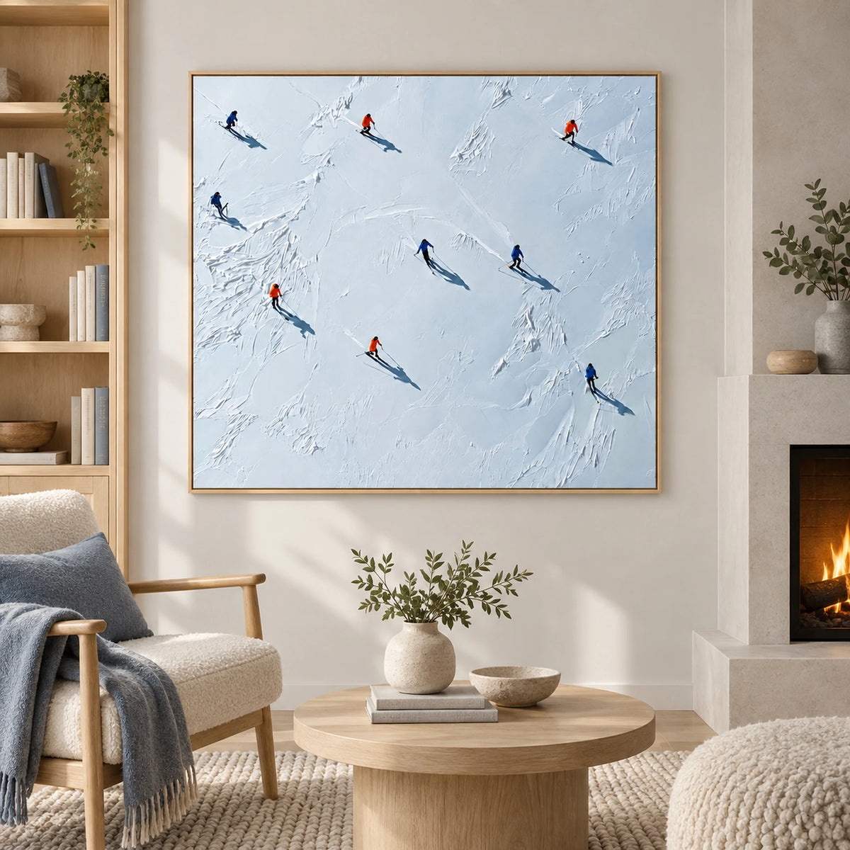 Powder Blue Ski Slope Oil Painting – SK#0910