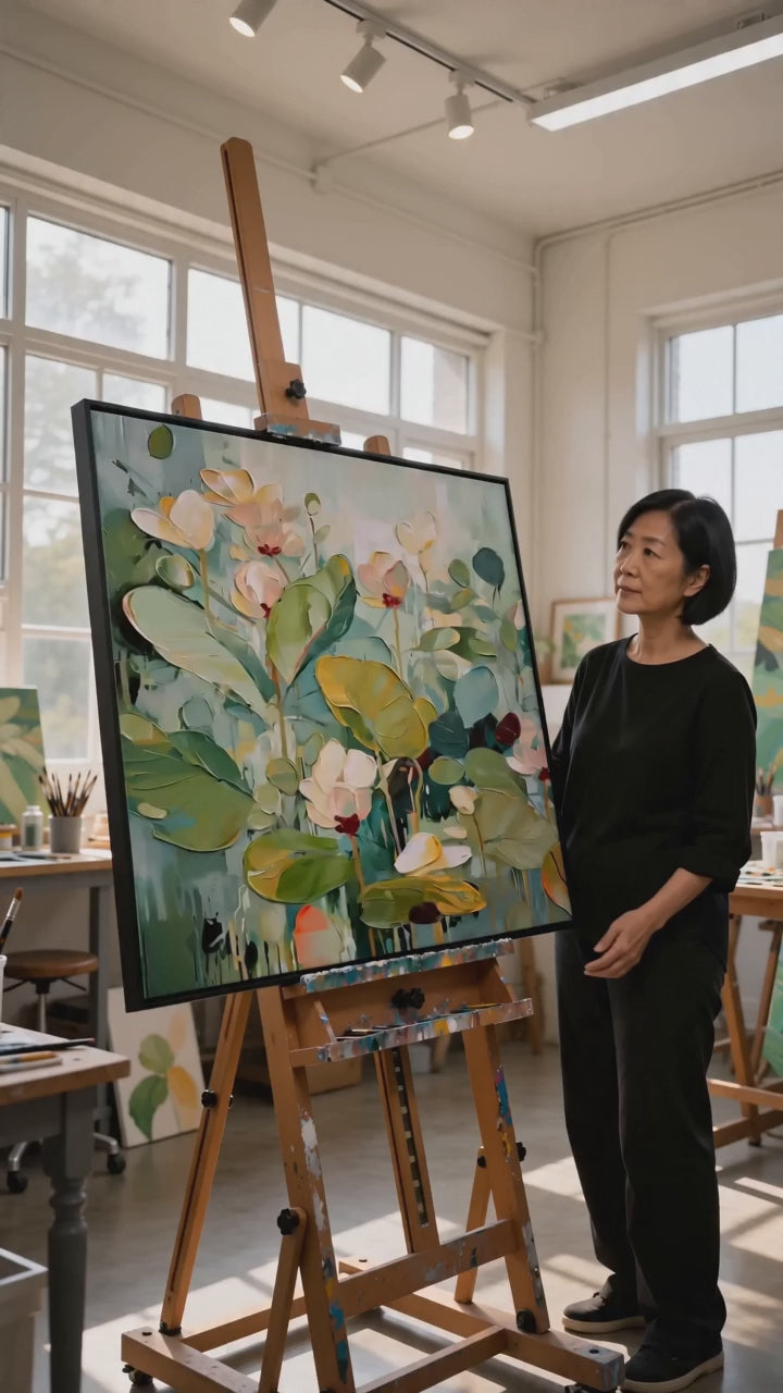 Green Floral Abstract Painting MT