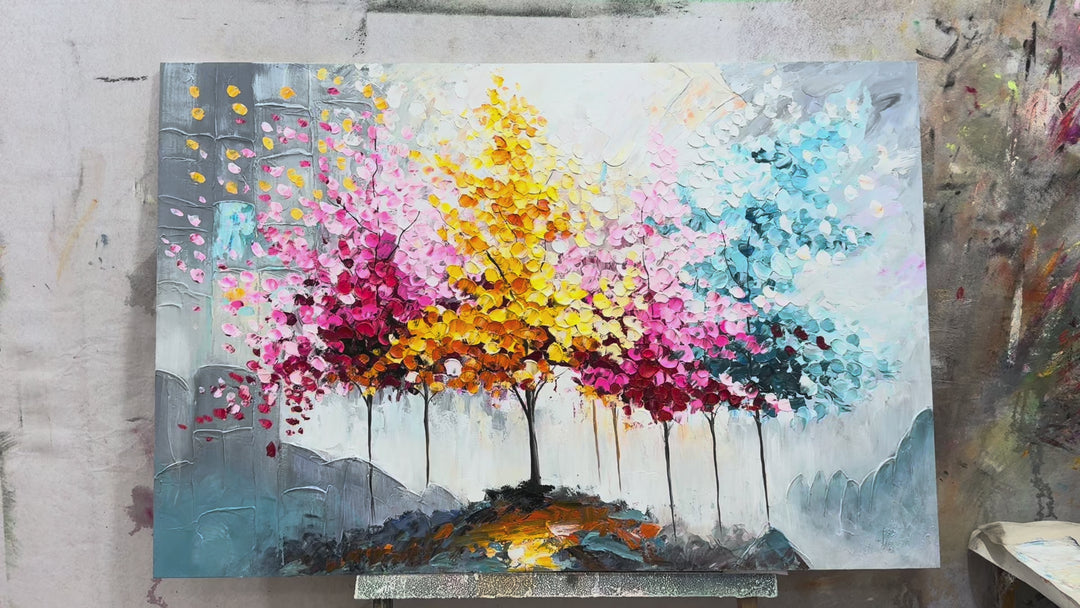 Colorful Abstract Tree Painting MT
