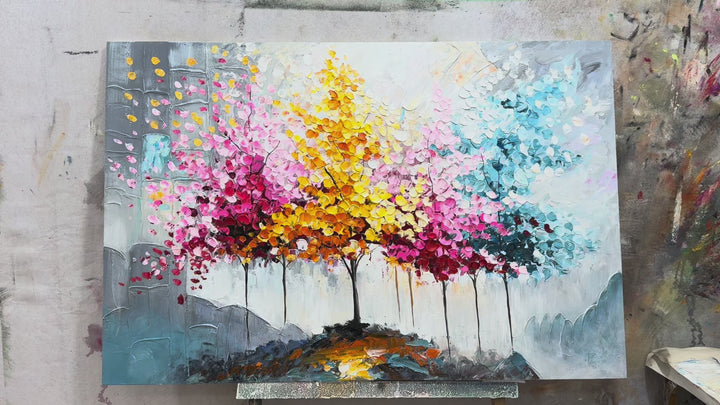Colorful Abstract Tree Painting MT