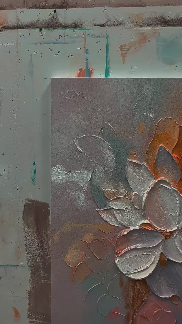 Moody Bloom Textured Abstract Floral Art TA