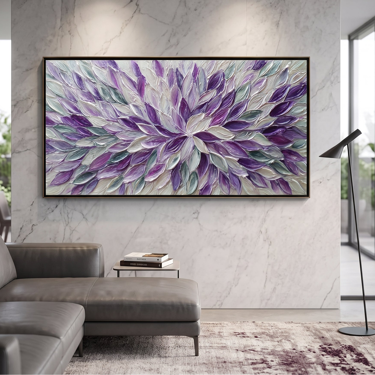 Purple Bloom Floral Art AA#3050 — Existing room preview room preview
