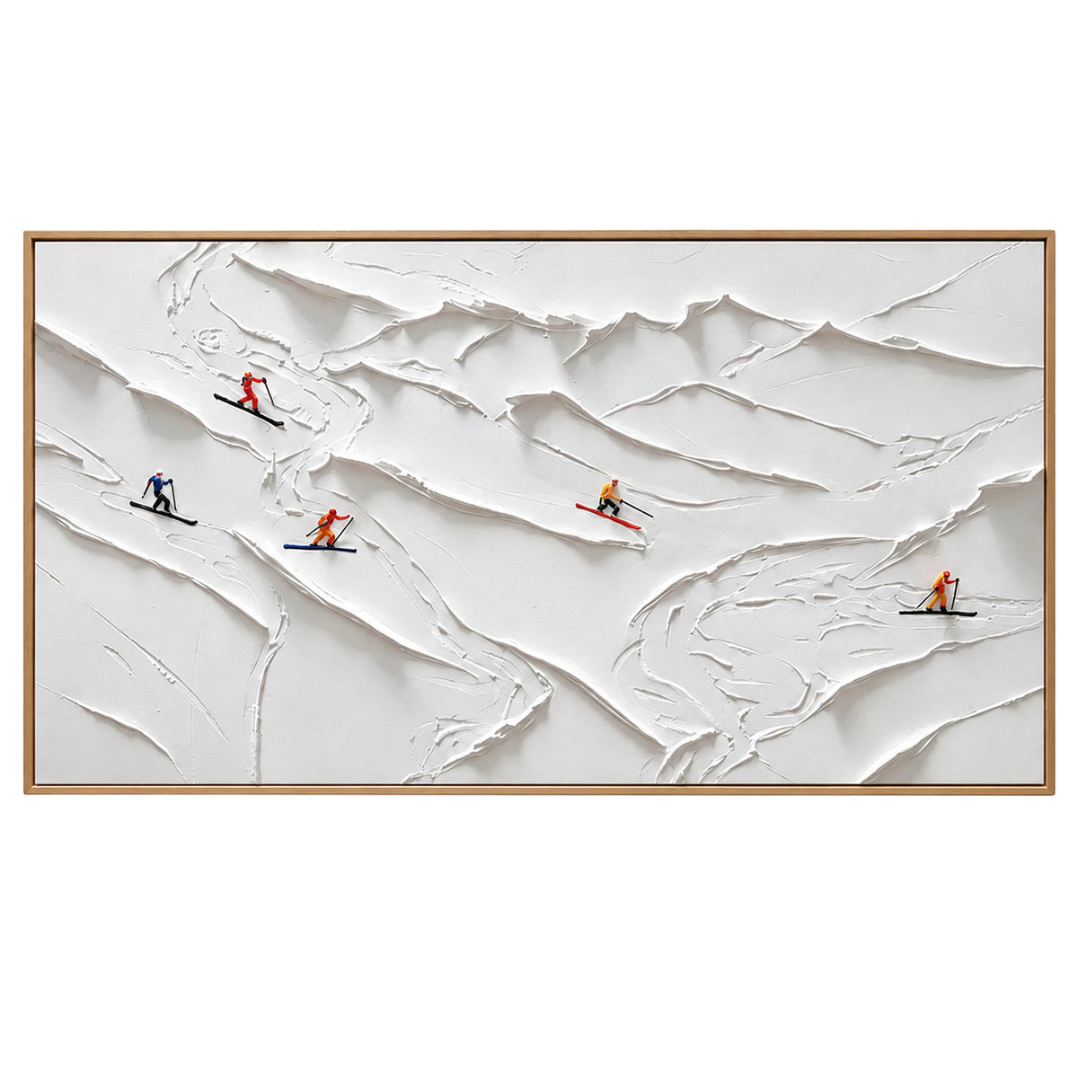 Skiers Across Snow Ridges Oil Painting – SK#0918