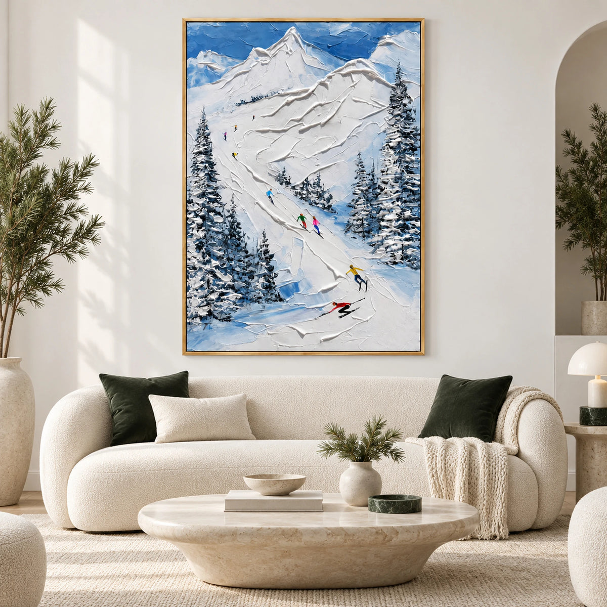 Snowy Mountain Skier Oil Painting – SK#0912