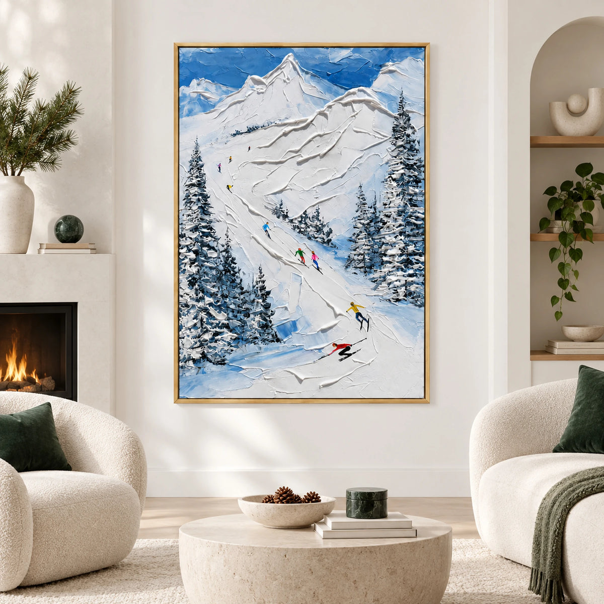 Snowy Mountain Skier Oil Painting – SK#0912