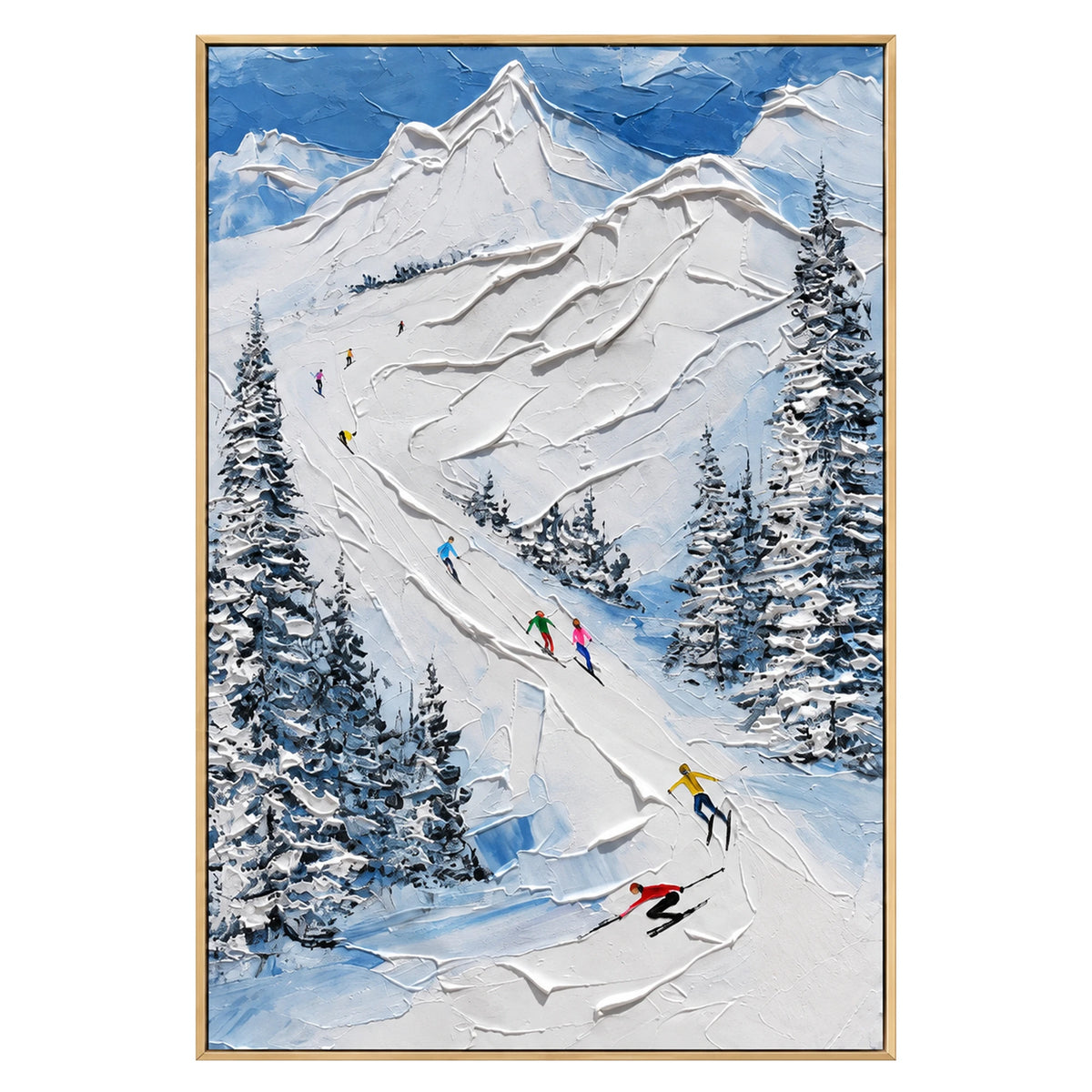 Snowy Mountain Skier Oil Painting – SK#0912