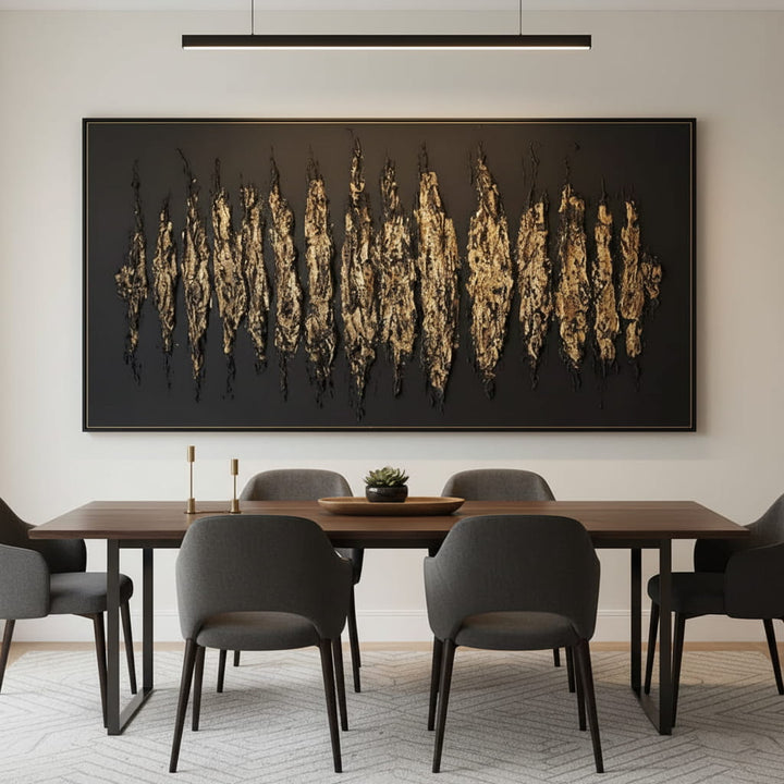 Stygian Aurum – Textured Hand-Painted Oil Painting