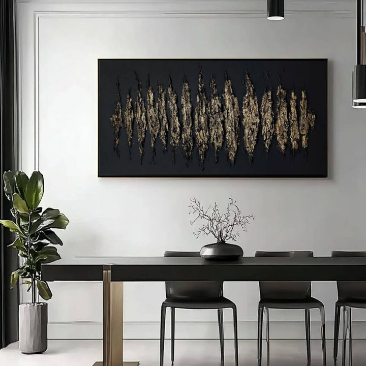 Stygian Aurum – Textured Hand-Painted Oil Painting