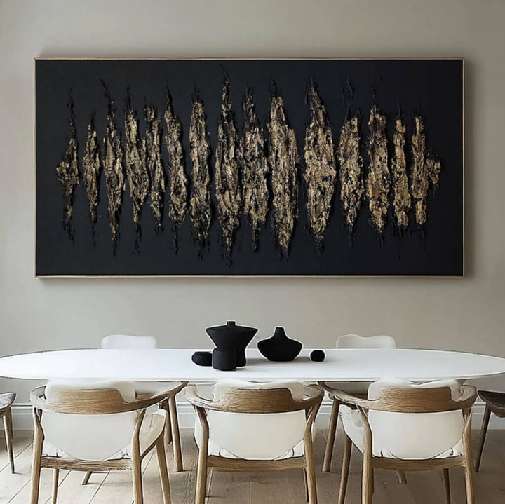 Stygian Aurum – Textured Hand-Painted Oil Painting