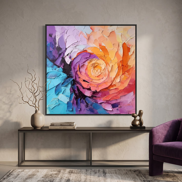 Teal Wave Textured Art AA