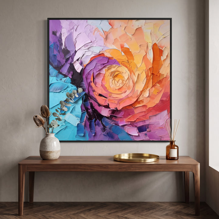 Teal Wave Textured Art AA