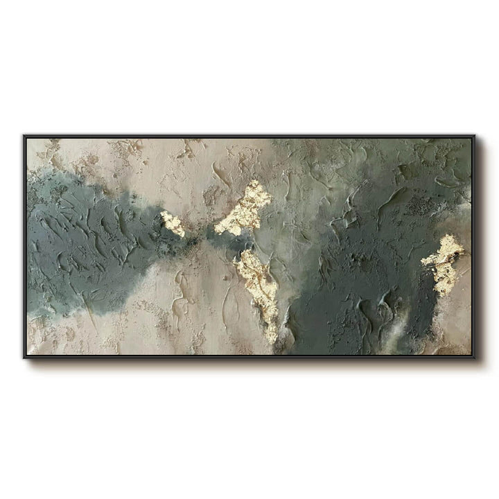 Muted Gilt – Textured Abstract Hand-Painted Oil Painting