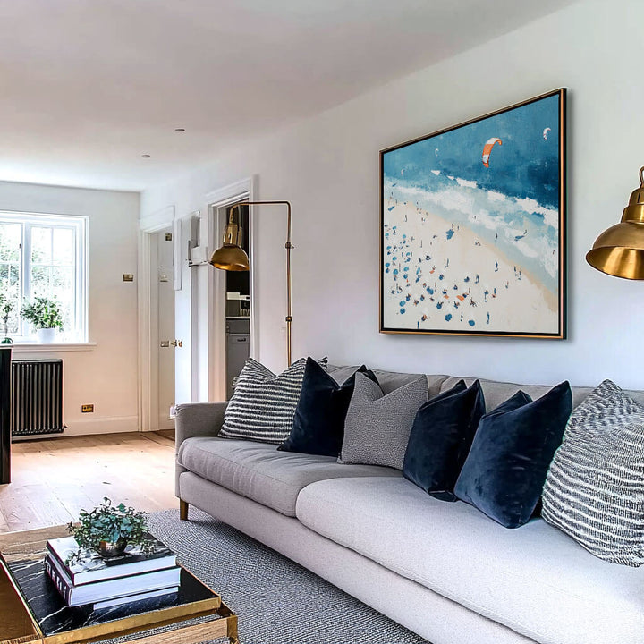 Azure Expanse – Coastal Hand-Painted Oil Painting