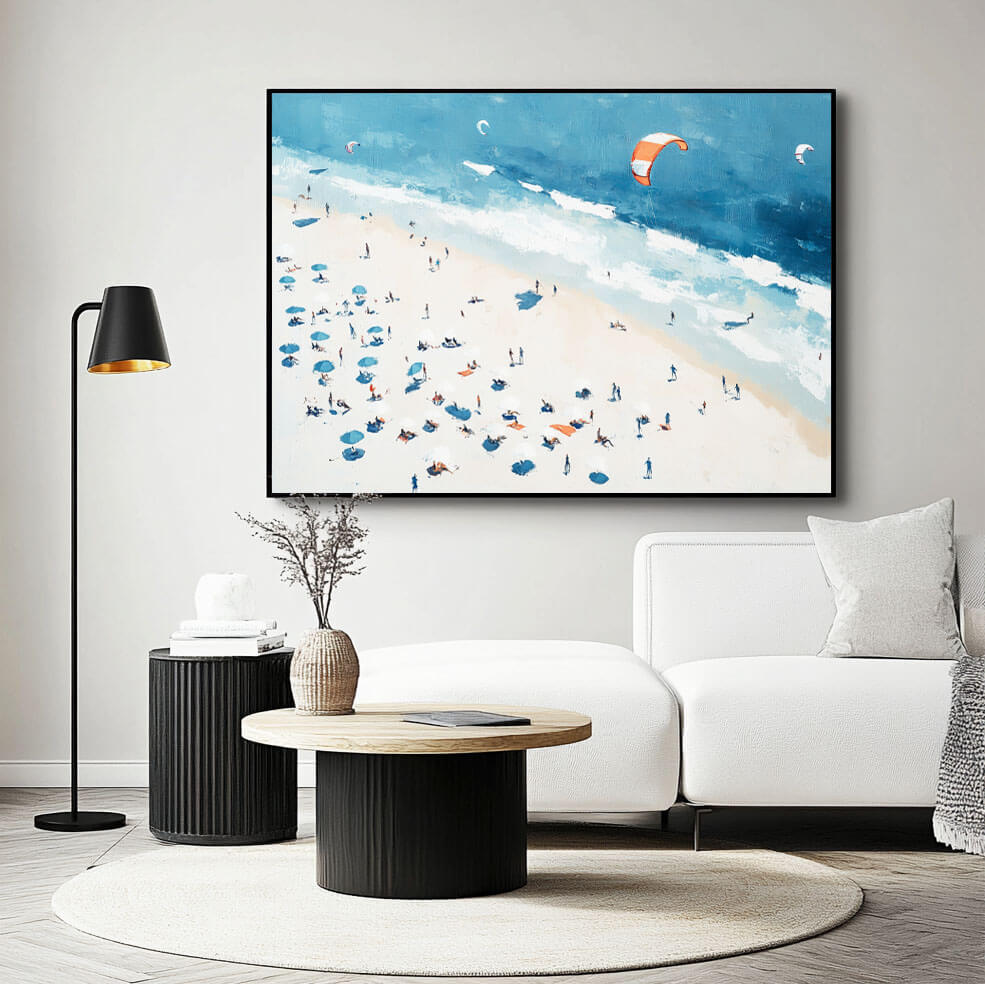 Azure Expanse – Coastal Hand-Painted Oil Painting