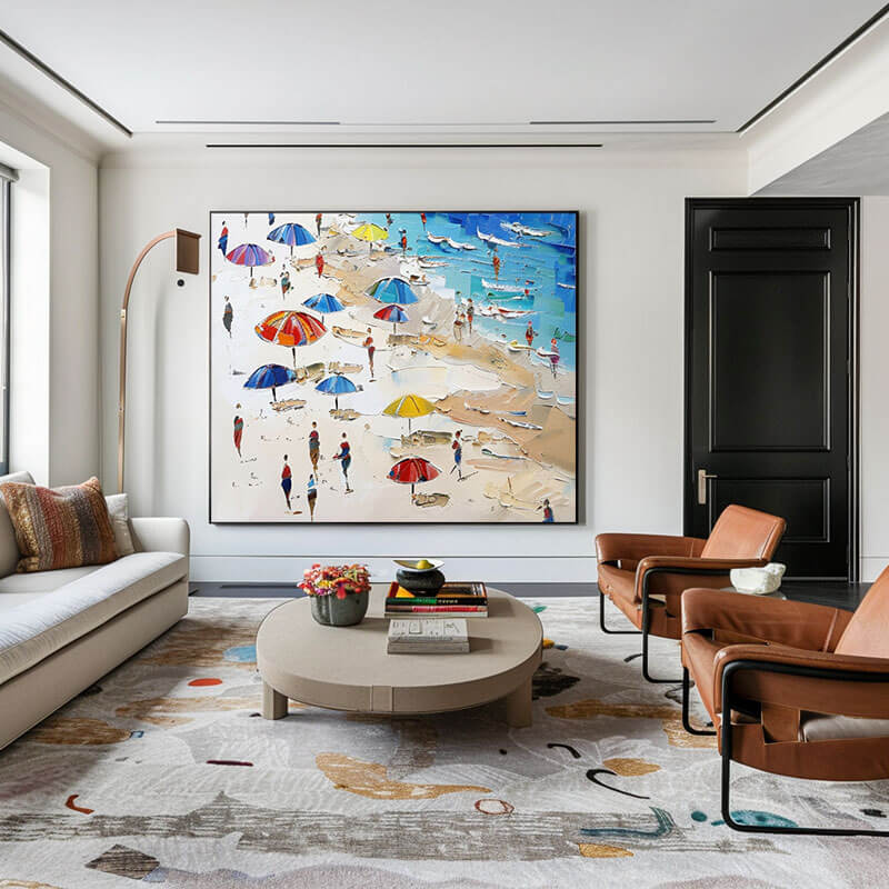 Palette Beach – Textured Coastal Hand-Painted Oil Painting