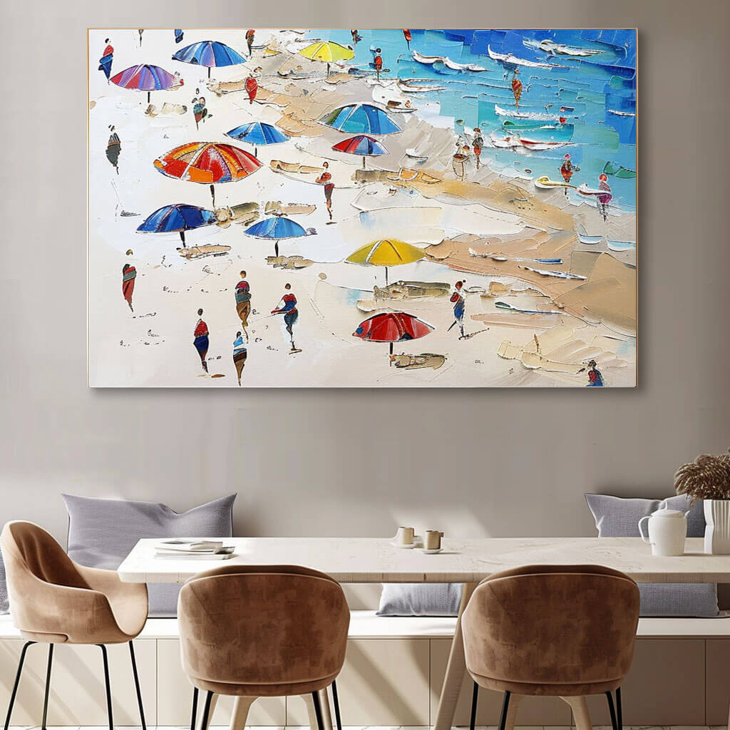 Palette Beach – Textured Coastal Hand-Painted Oil Painting