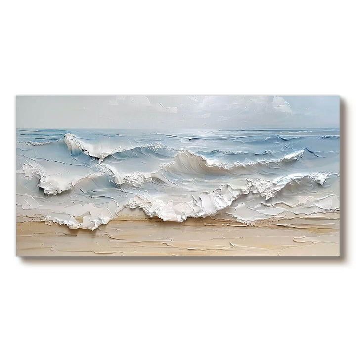 Shoreline Impasto – 3D Wave Hand-Painted Oil Painting