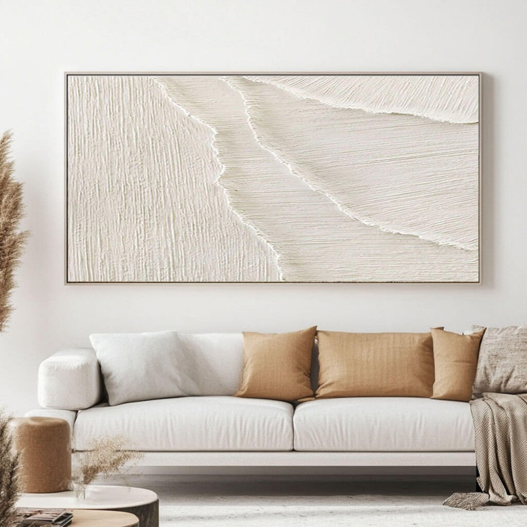 Chalk Dune – Textured Minimalist Hand-Painted Oil Painting