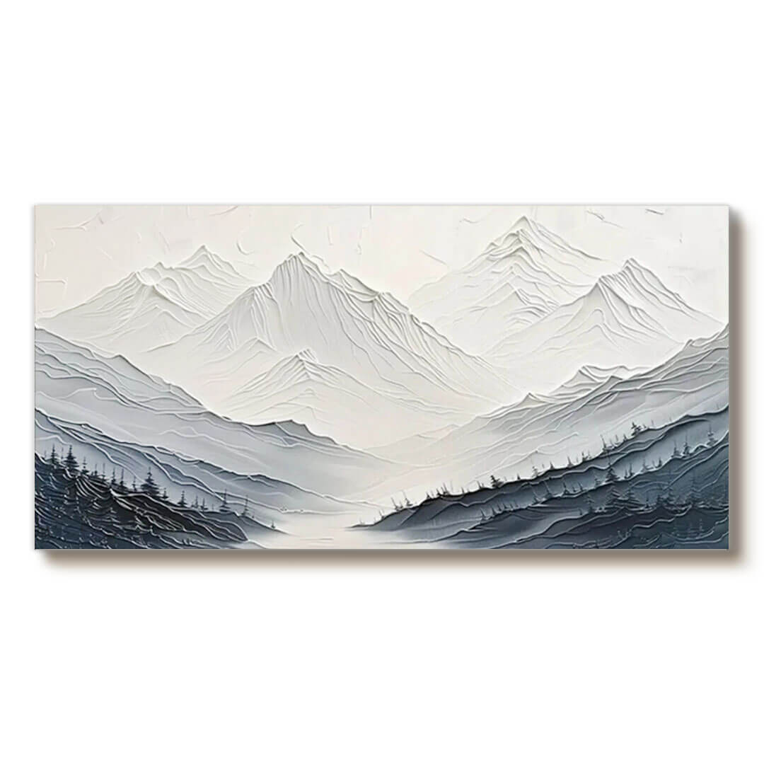 Glacial Silence – Textured Landscape Hand-Painted Oil Painting