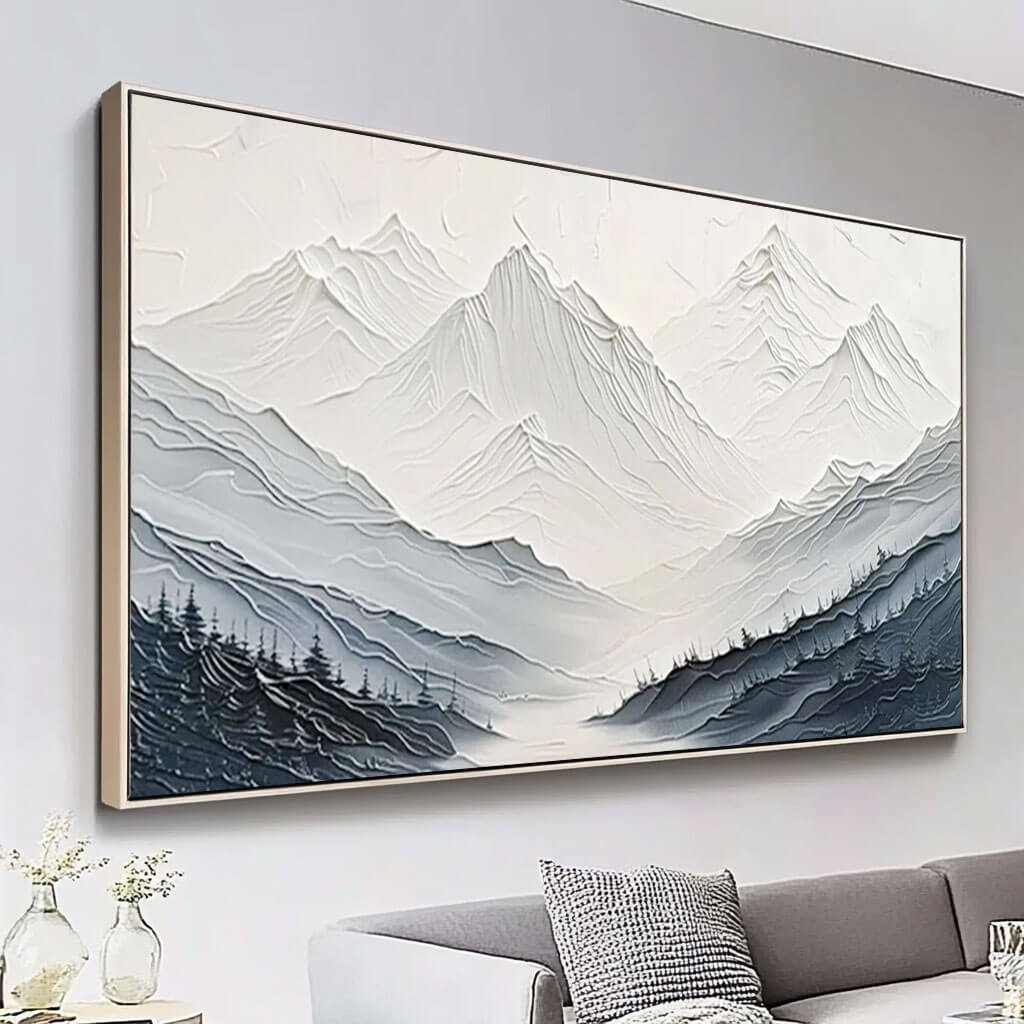 Glacial Silence – Textured Landscape Hand-Painted Oil Painting