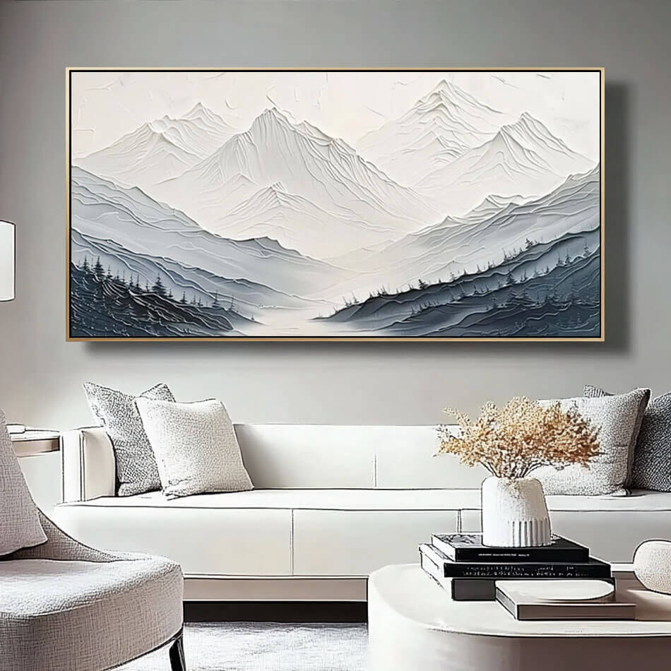Glacial Silence – Textured Landscape Hand-Painted Oil Painting