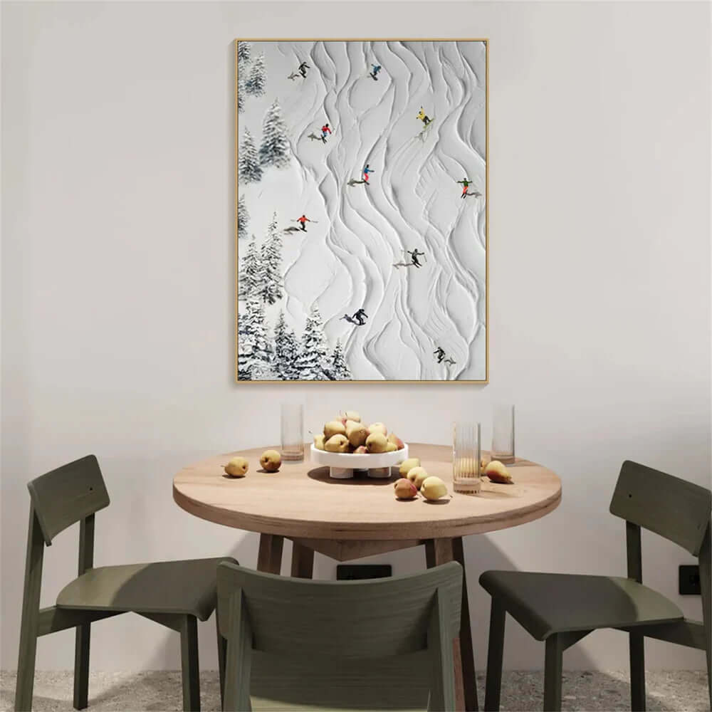 Powder Impasto – Ski Slope Hand-Painted Oil Painting