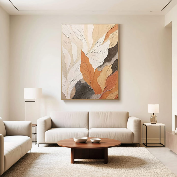 Terracotta Foliage – Textured Hand-Painted Oil Painting