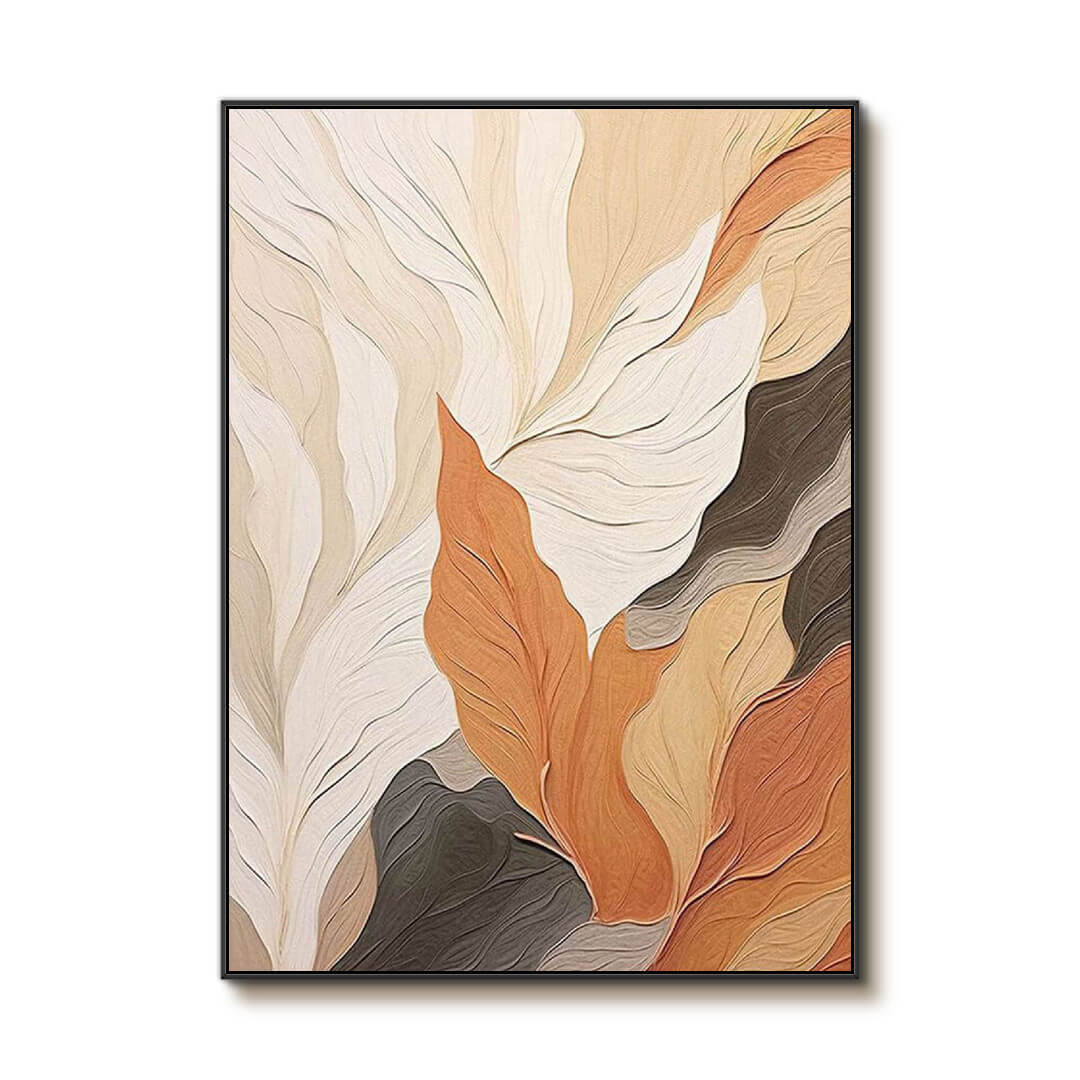 Terracotta Foliage – Textured Hand-Painted Oil Painting