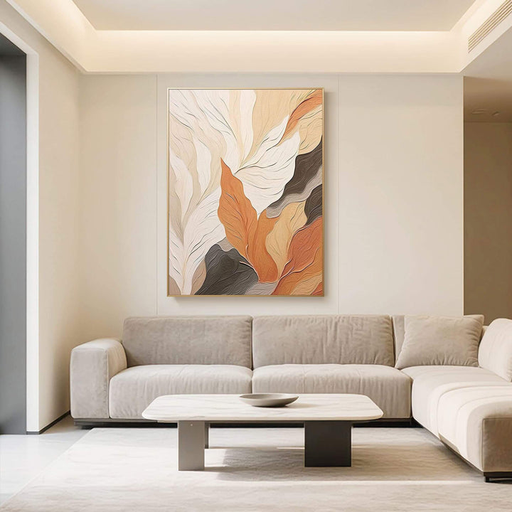 Terracotta Foliage – Textured Hand-Painted Oil Painting