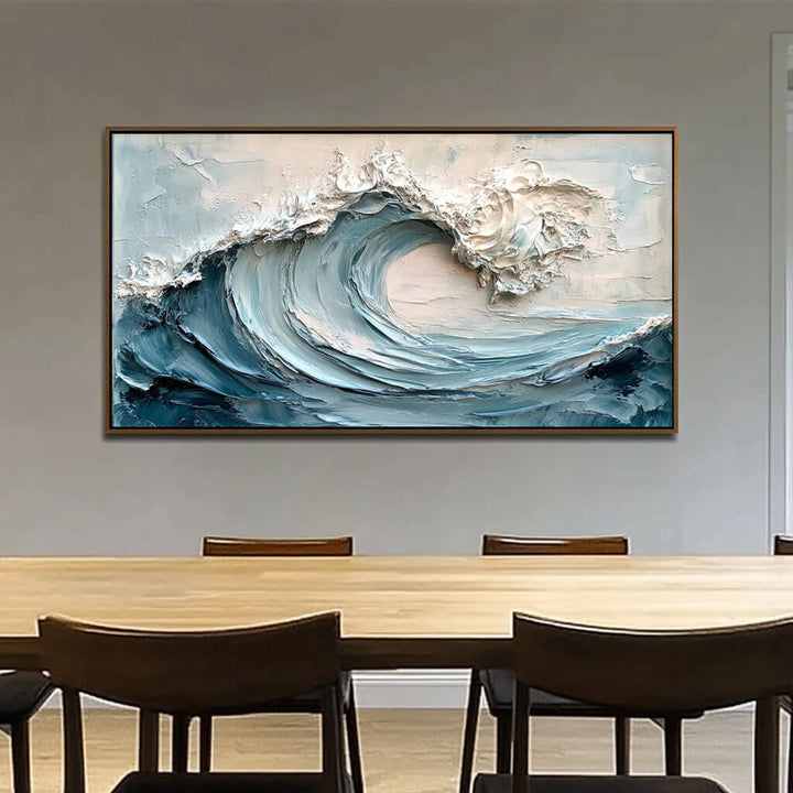 Cresting Impasto – 3D Wave Hand-Painted Oil Painting