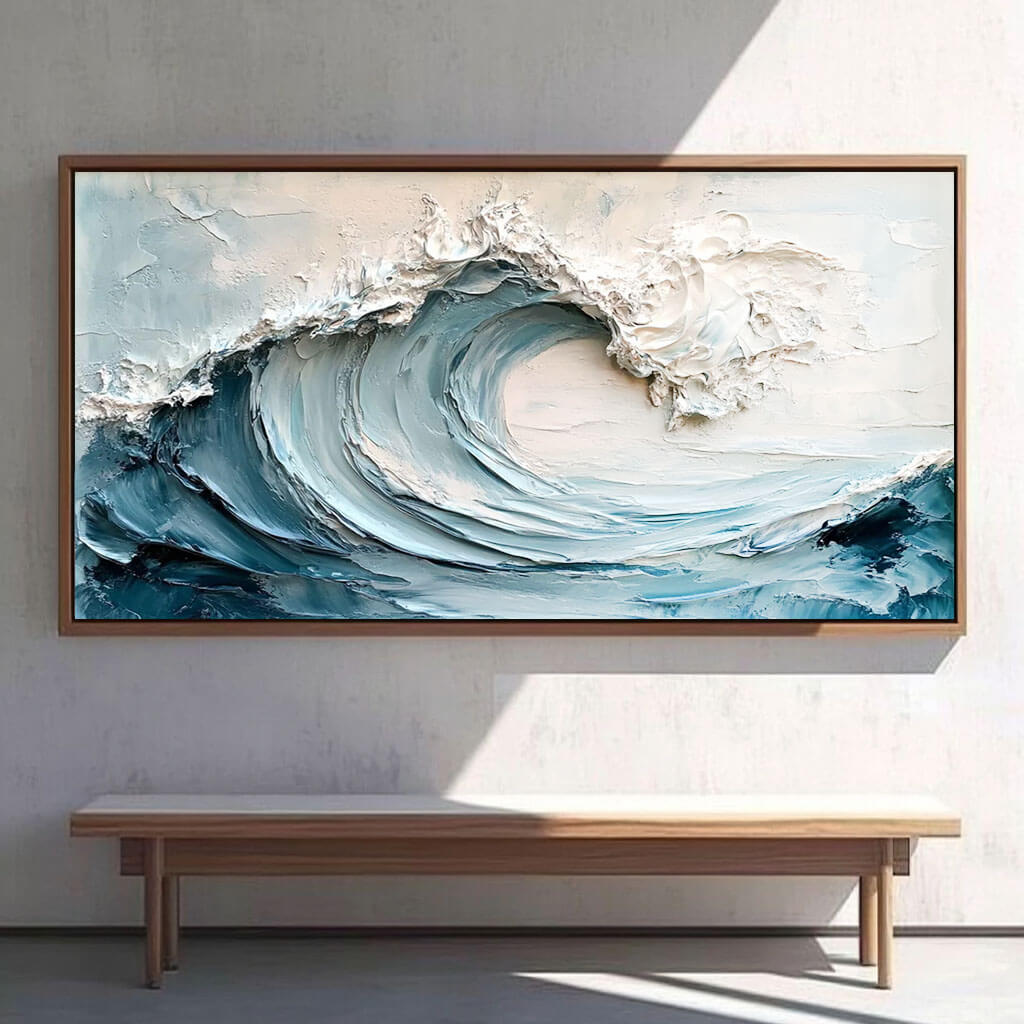 Cresting Impasto – 3D Wave Hand-Painted Oil Painting