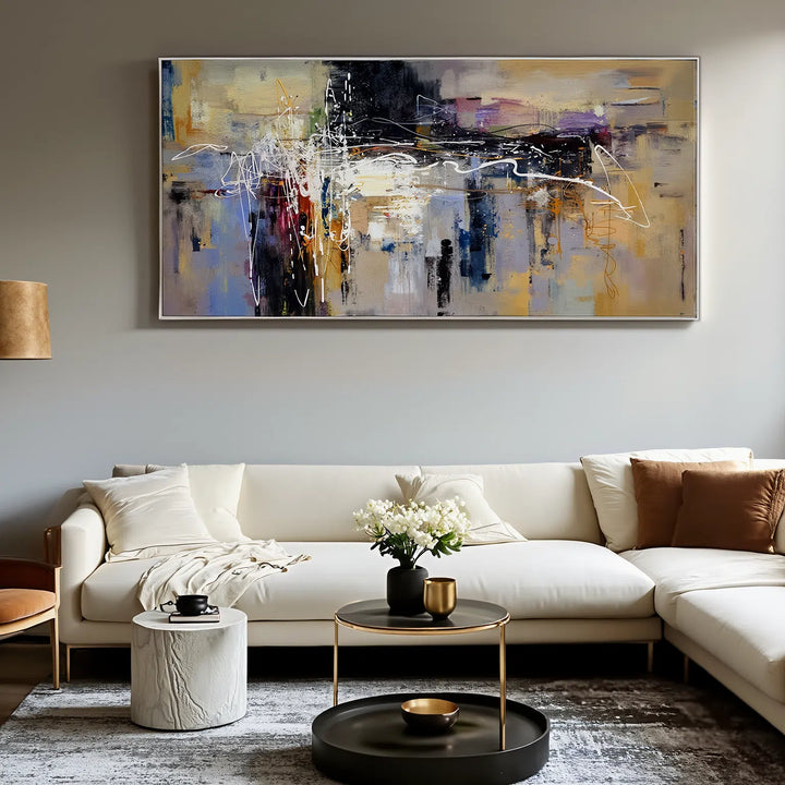 Midnight Hue – Urban Abstract Hand-Painted Oil Painting