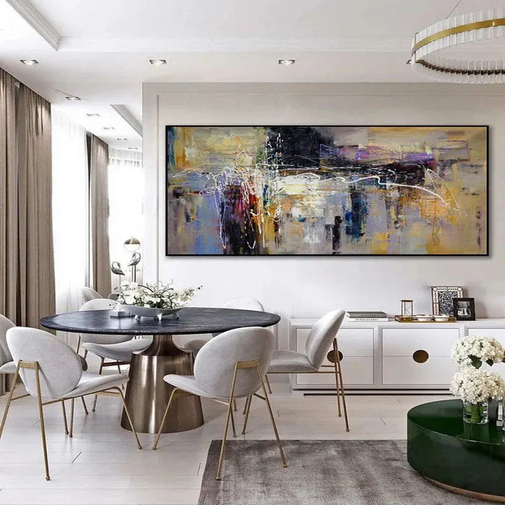 Midnight Hue – Urban Abstract Hand-Painted Oil Painting