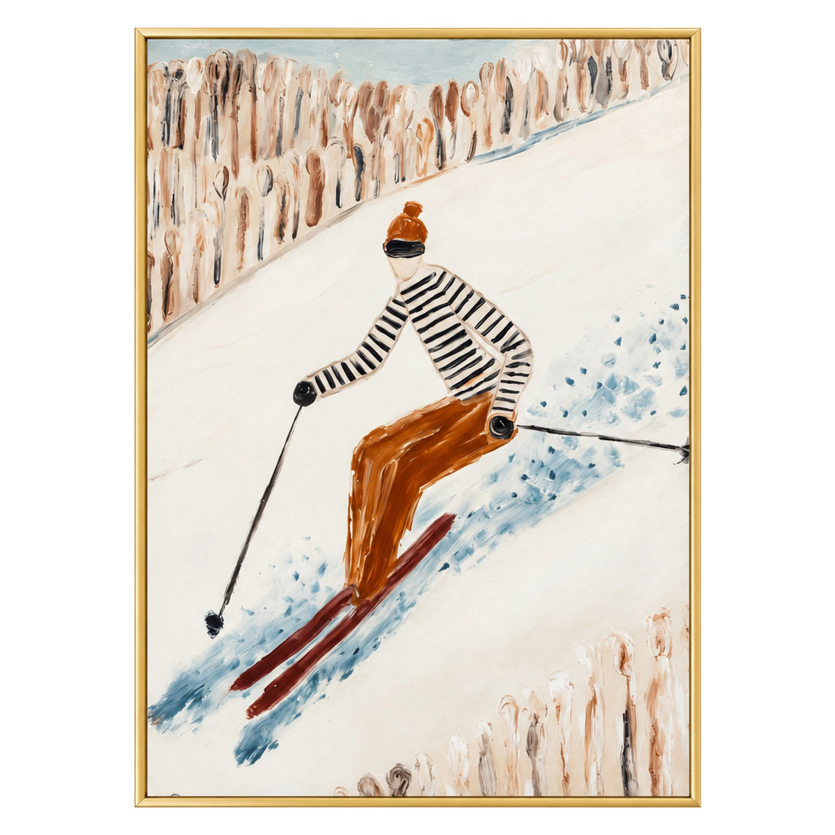 Vintage Downhill Skier Oil Painting – SK#0917