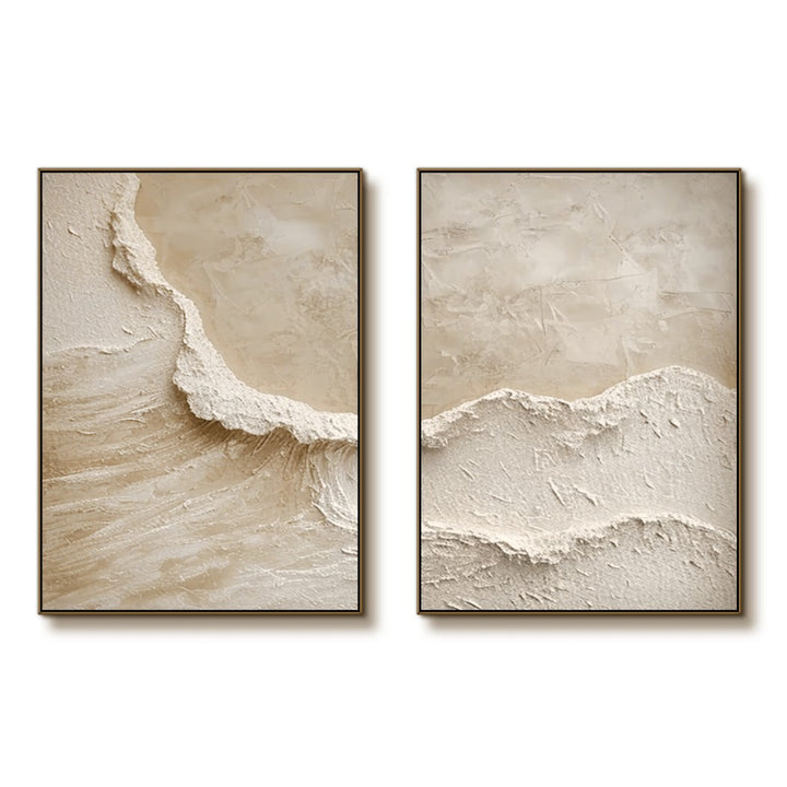 Sandstone Surge – Wabi-Sabi Hand-Painted Diptych Set