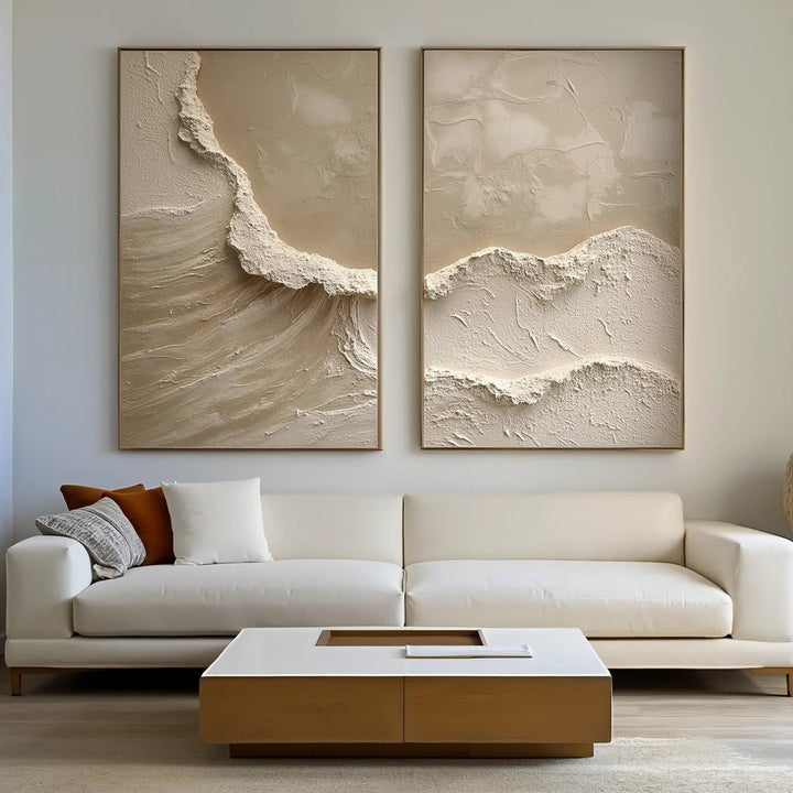 Textured Abstract Oil Painting Set for Living Room TA