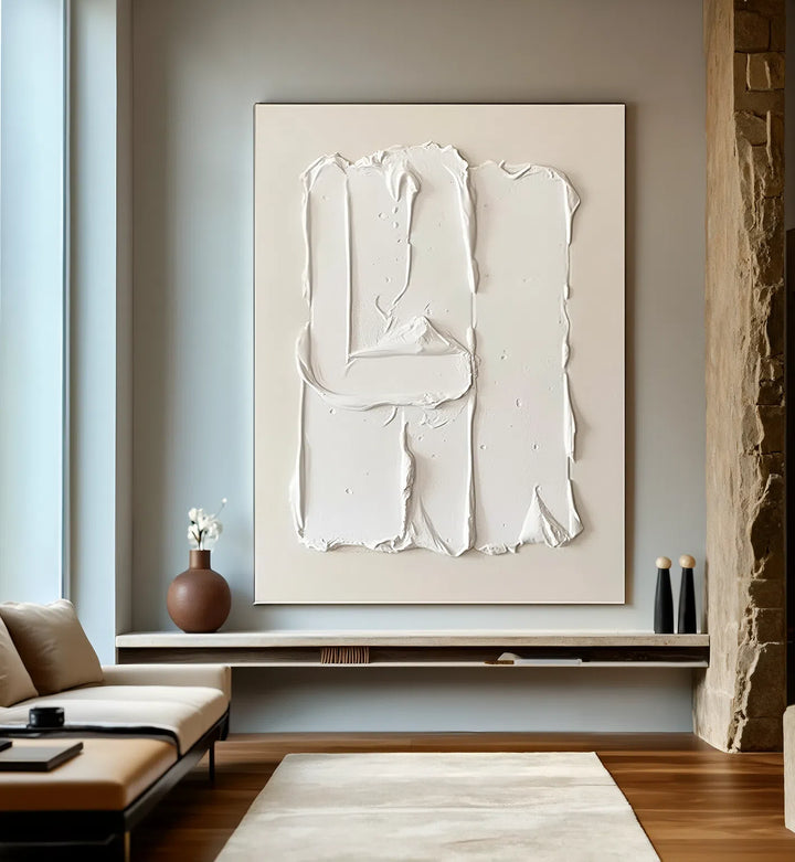 Gestural Slab – Wabi-Sabi Hand-Painted Oil Painting