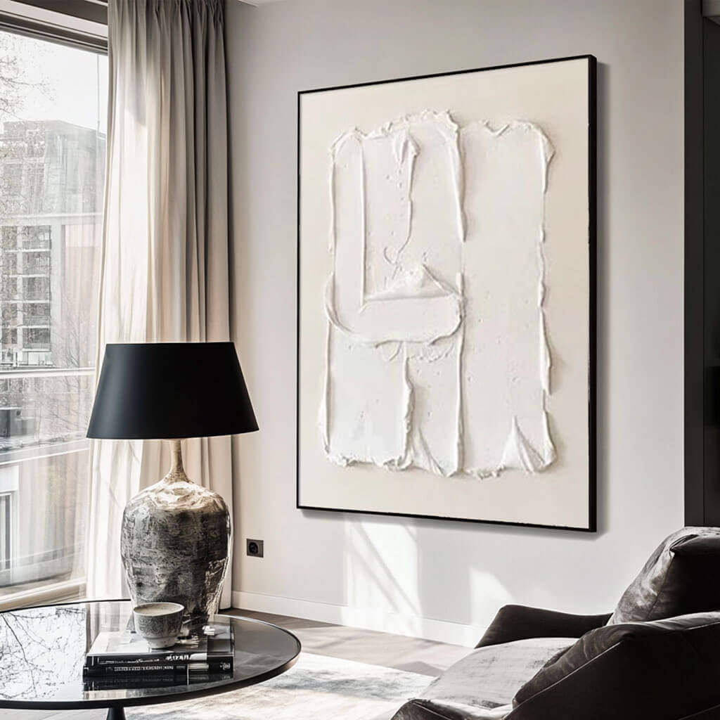 Gestural Slab – Wabi-Sabi Hand-Painted Oil Painting