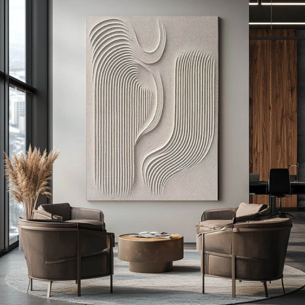 Kinetic Furrow – Sculptural Hand-Painted Oil Painting