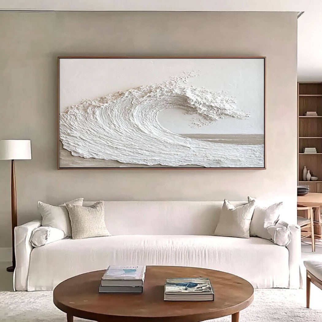 Monolithic Wave – Wabi-Sabi Hand-Painted Oil Painting