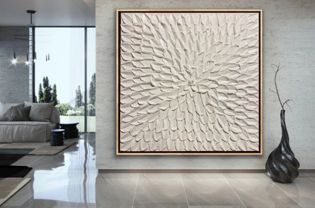 Radial Impasto – Wabi-Sabi Hand-Painted Oil Painting