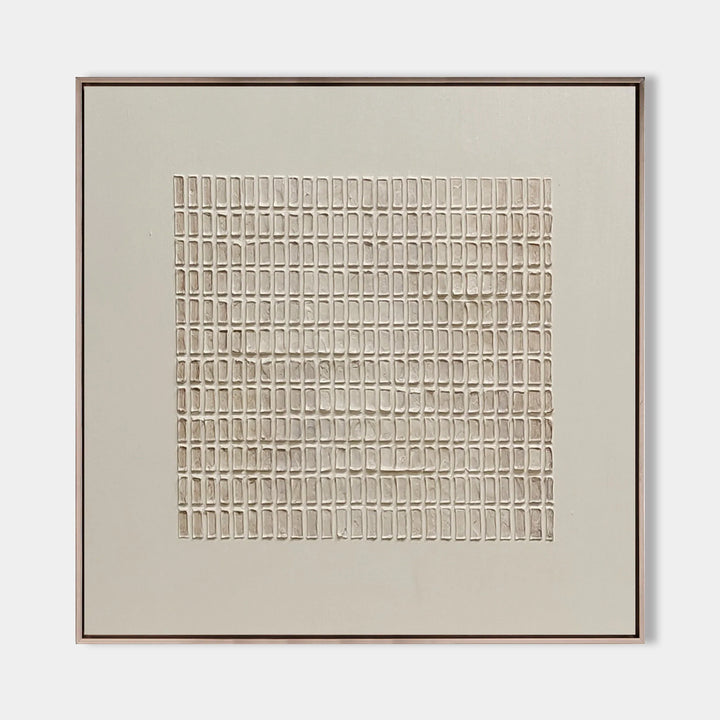 Rectilinear Code – Wabi-Sabi Hand-Painted Oil Painting