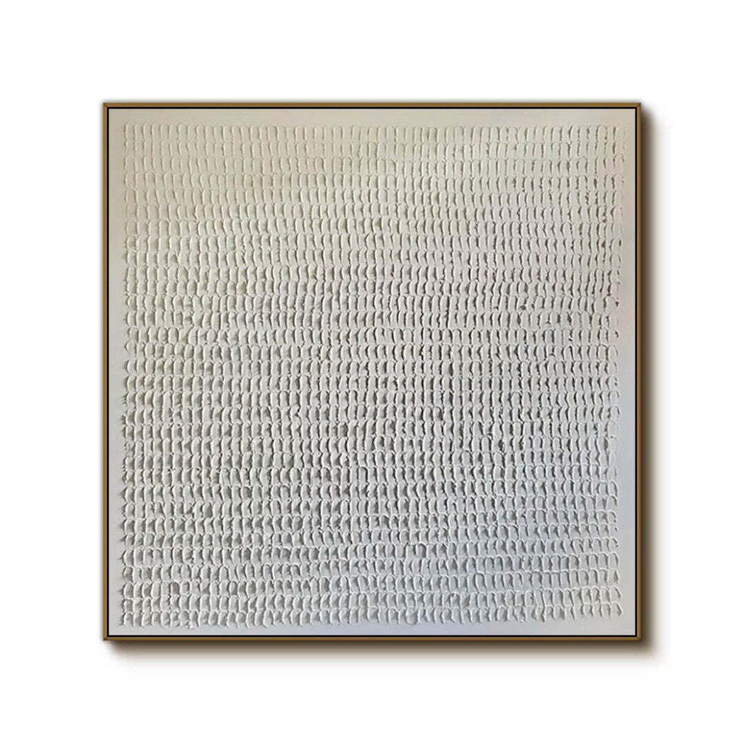 Textural Grid – Wabi-Sabi Hand-Painted Oil Painting