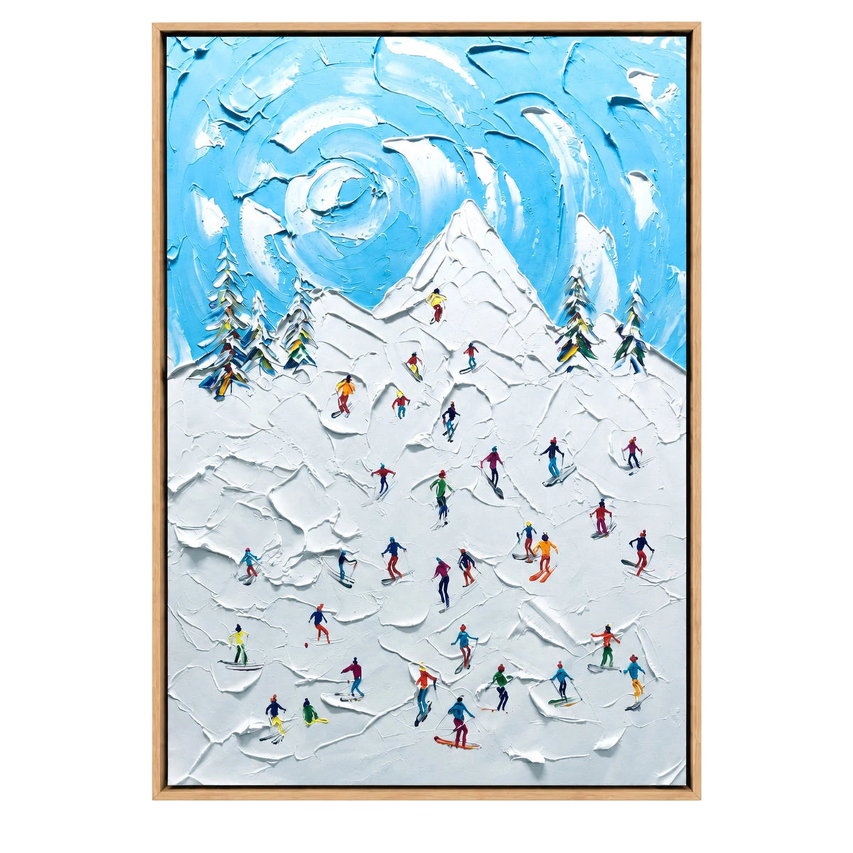 Whimsical Ski Mountain Oil Painting – SK#0928