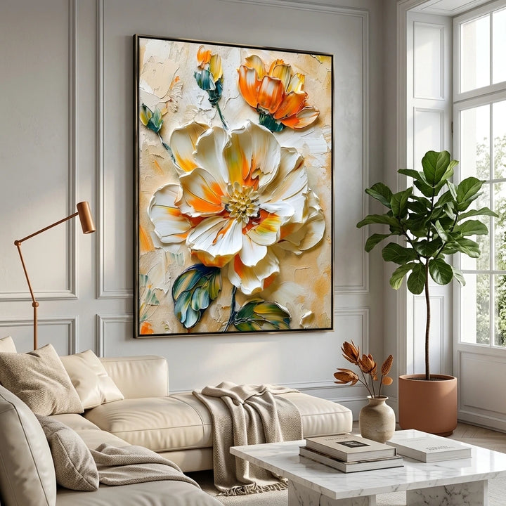 White Floral Wall Art AA
