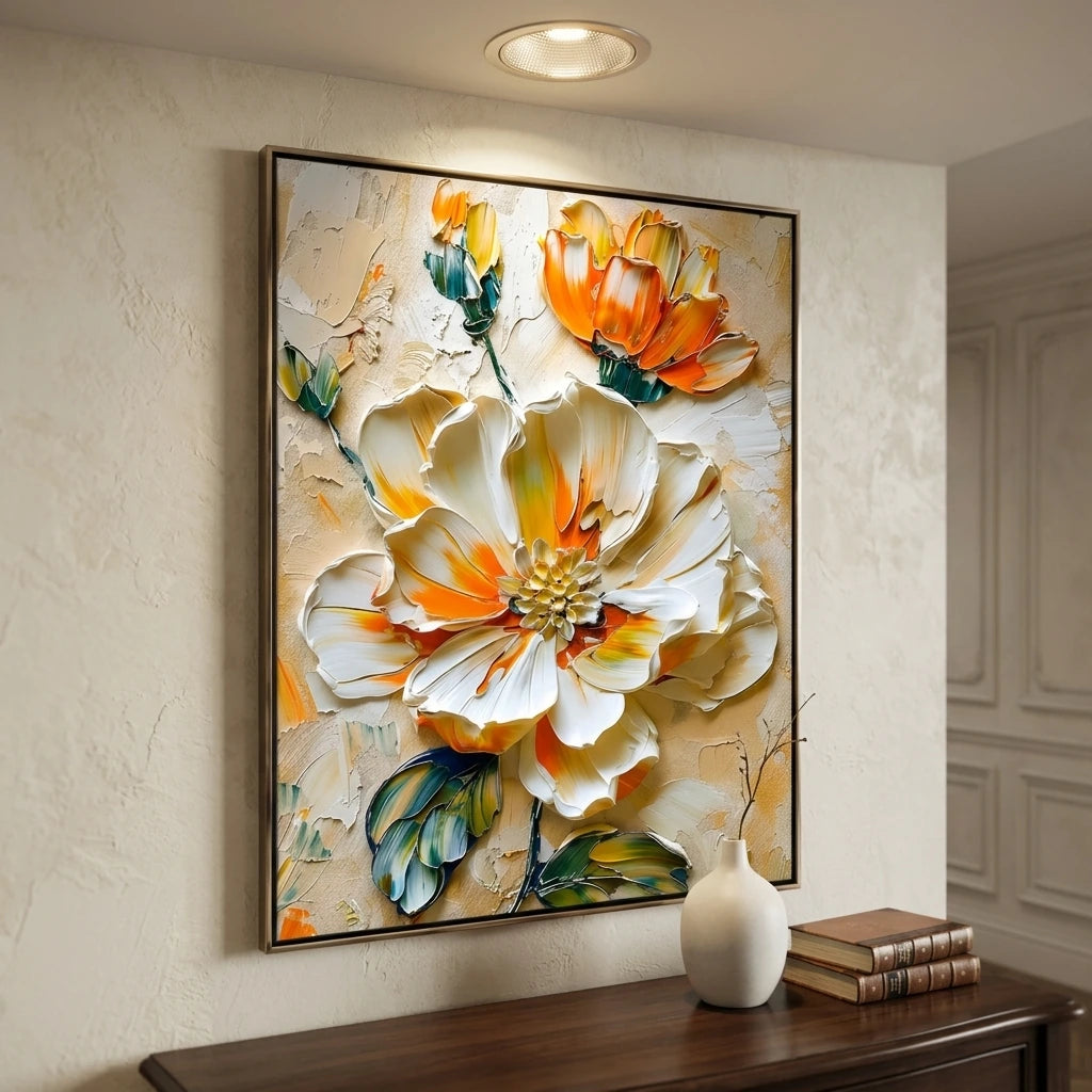 White Floral Wall Art AA