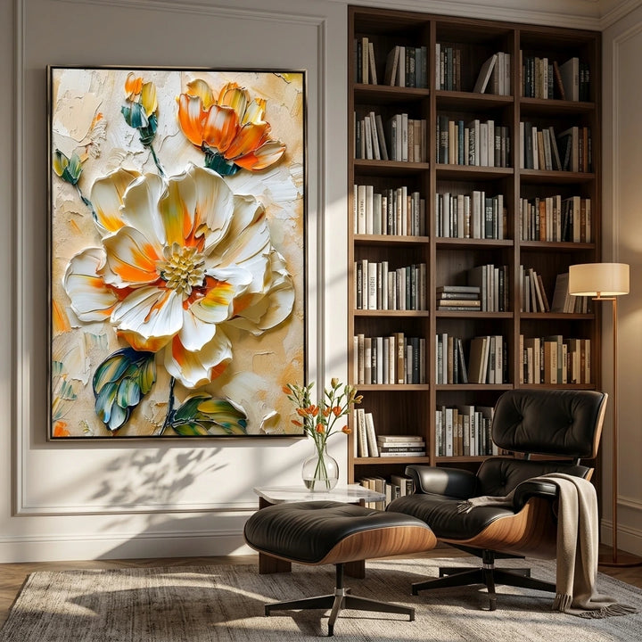 White Floral Wall Art AA