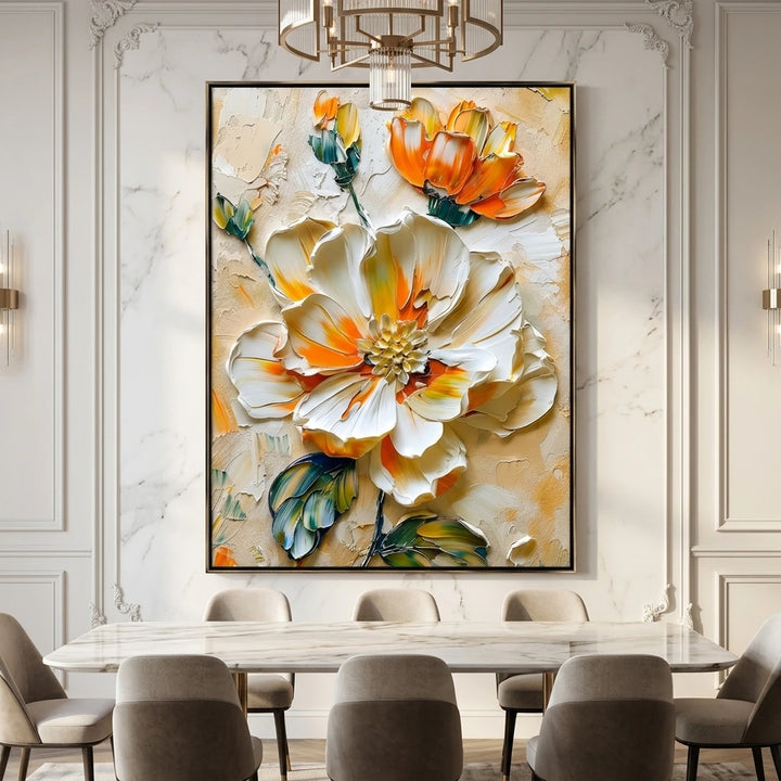 White Floral Wall Art AA